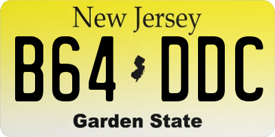 NJ license plate B64DDC
