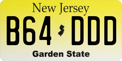 NJ license plate B64DDD