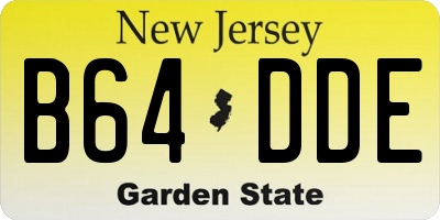 NJ license plate B64DDE