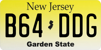NJ license plate B64DDG