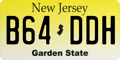 NJ license plate B64DDH