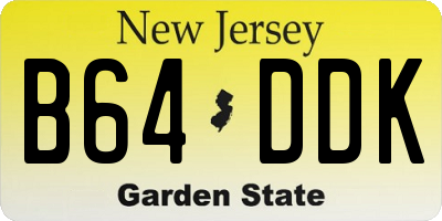 NJ license plate B64DDK