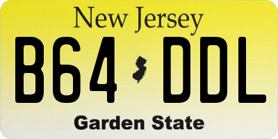 NJ license plate B64DDL