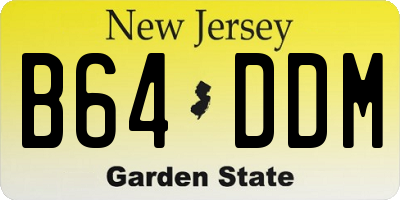 NJ license plate B64DDM