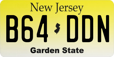 NJ license plate B64DDN