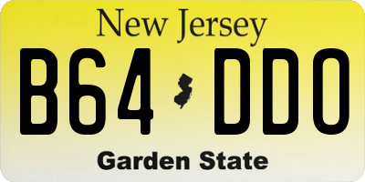 NJ license plate B64DDO
