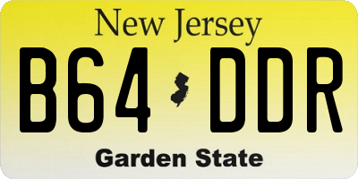 NJ license plate B64DDR