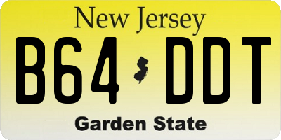 NJ license plate B64DDT
