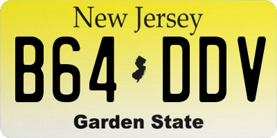 NJ license plate B64DDV