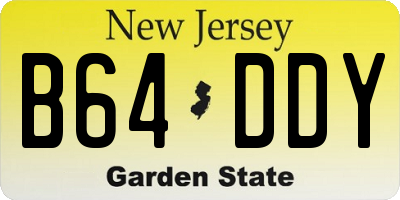 NJ license plate B64DDY