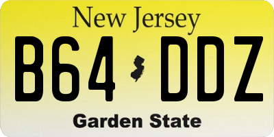 NJ license plate B64DDZ