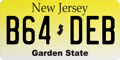 NJ license plate B64DEB