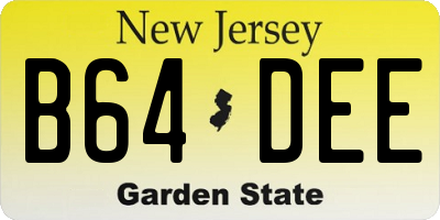 NJ license plate B64DEE