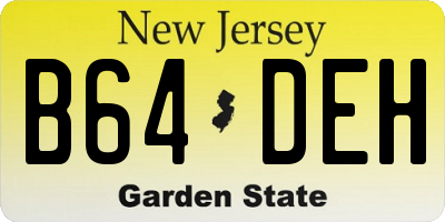 NJ license plate B64DEH