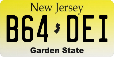 NJ license plate B64DEI