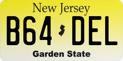 NJ license plate B64DEL