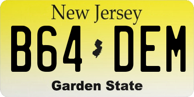 NJ license plate B64DEM