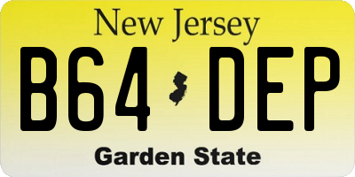 NJ license plate B64DEP