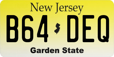 NJ license plate B64DEQ