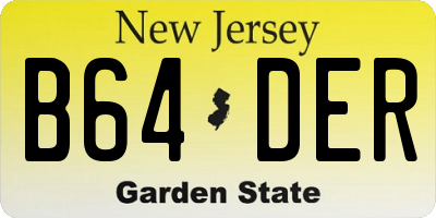 NJ license plate B64DER