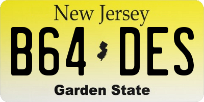 NJ license plate B64DES