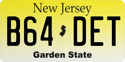 NJ license plate B64DET