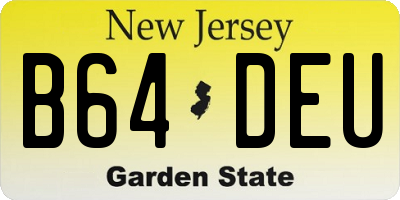 NJ license plate B64DEU