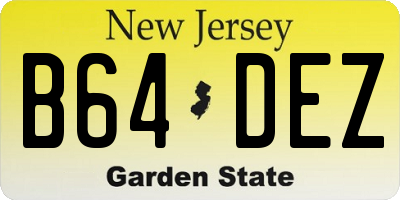 NJ license plate B64DEZ