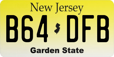 NJ license plate B64DFB