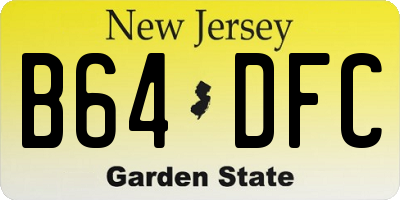 NJ license plate B64DFC