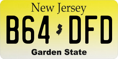NJ license plate B64DFD