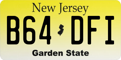 NJ license plate B64DFI