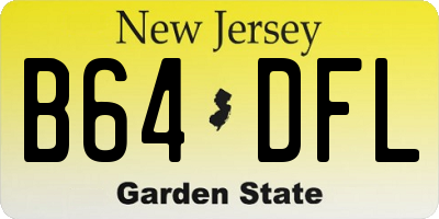 NJ license plate B64DFL