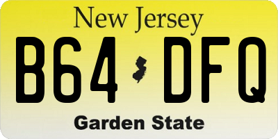 NJ license plate B64DFQ