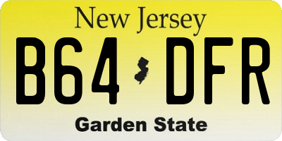 NJ license plate B64DFR