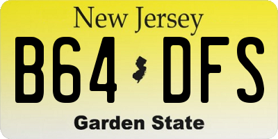 NJ license plate B64DFS