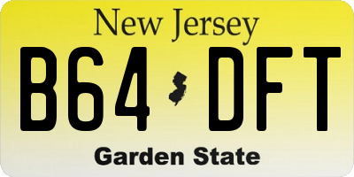 NJ license plate B64DFT