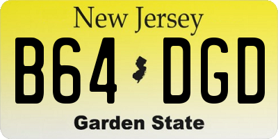 NJ license plate B64DGD