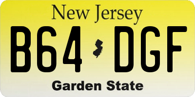 NJ license plate B64DGF