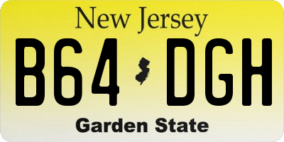 NJ license plate B64DGH
