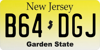 NJ license plate B64DGJ