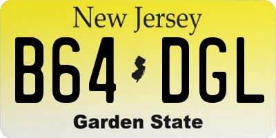 NJ license plate B64DGL