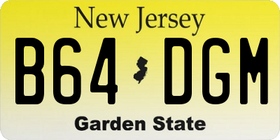 NJ license plate B64DGM