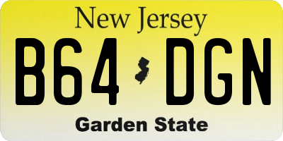 NJ license plate B64DGN