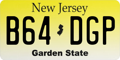 NJ license plate B64DGP