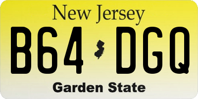 NJ license plate B64DGQ