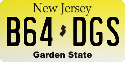 NJ license plate B64DGS