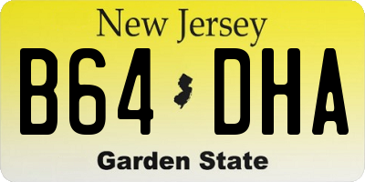 NJ license plate B64DHA