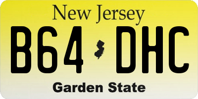 NJ license plate B64DHC