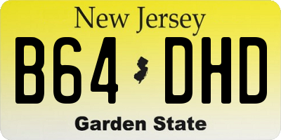 NJ license plate B64DHD